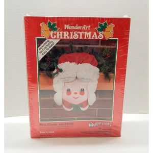 Aunt Lydia's Mrs Claus Craft Kit WonderArt Christmas New Sealed USA #K136